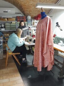 two women in a sewing factory